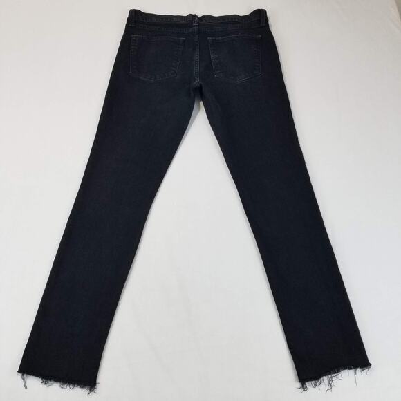 J Brand Jeans Mens 32 Black Mick Tycho Skinny Slim Stretch Frayed Hem Denim USA - Picture 2 of 12